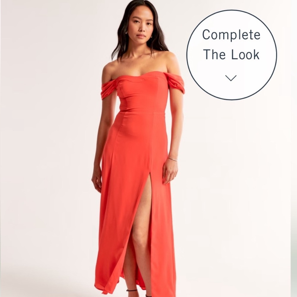 NWT Abercrombie Camille off the shoulder maxi dress